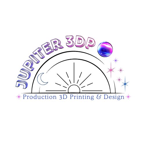 Jupiter 3DP production 3D printing and design logo