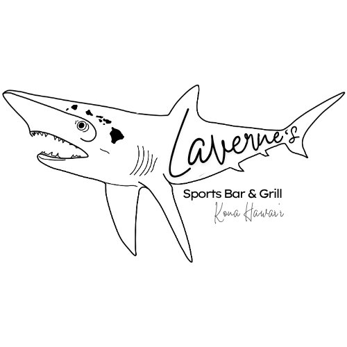 Laverne's Sports Bar and Grill shark logo, Kona Hawaii