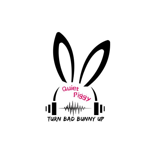Quiet Piggy bunny-ears headphone logo